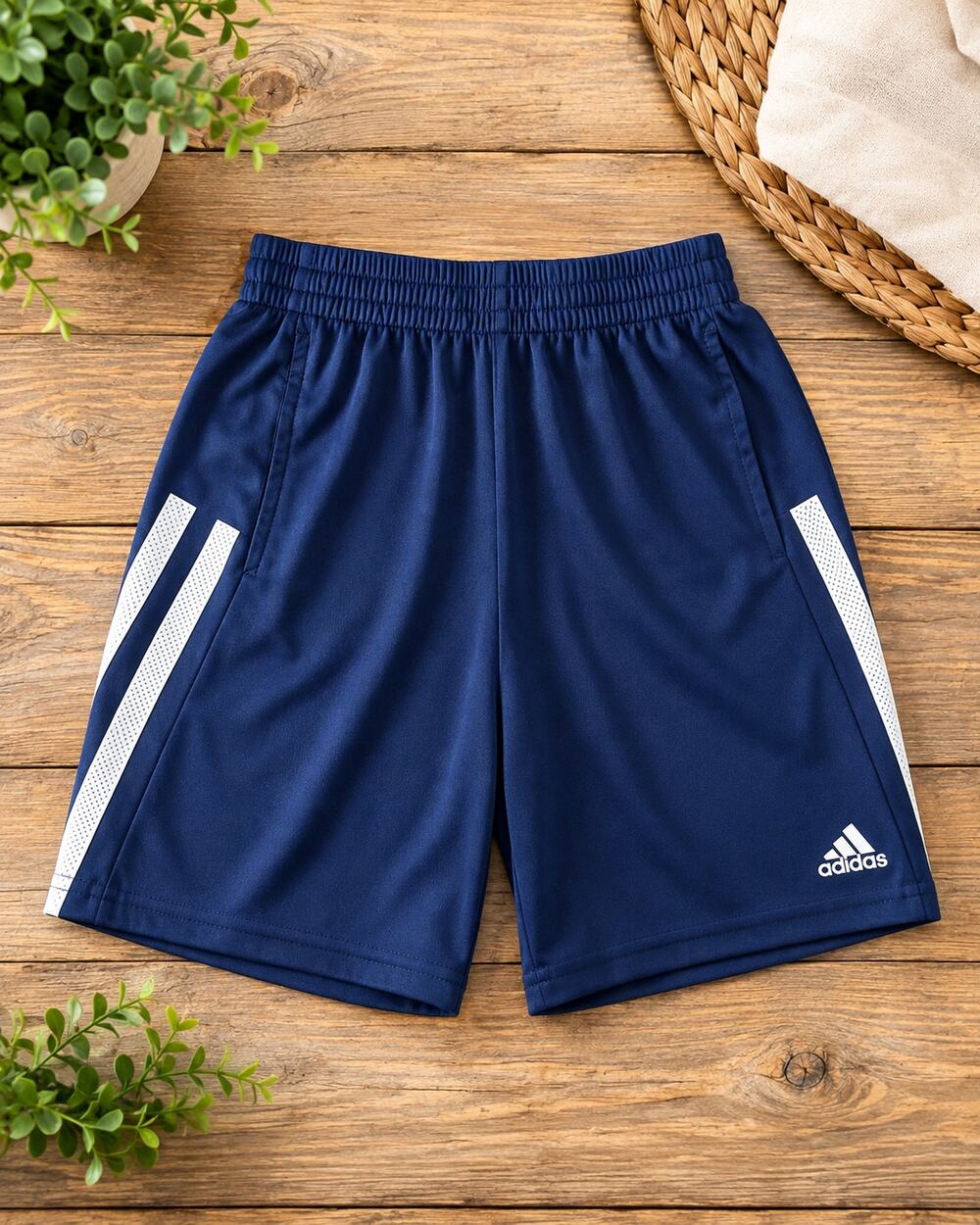 Adidas Boys Youth Aeroready Navy Athletic Shorts Size 14/16